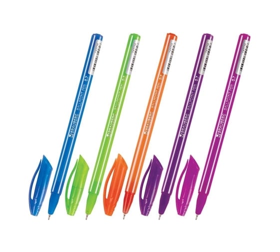 Шариковая ручка BRAUBERG STRIPES синяя, комплект 30 штук, корпус ассорти, линия письма 0.35 мм 880731