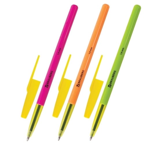 Шариковая ручка BRAUBERG Color синяя, комплект 24 штуки, линия письма 0.5 мм 880153