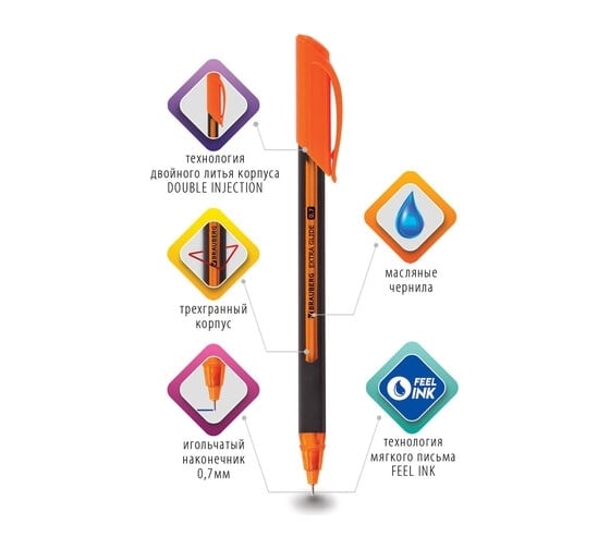Шариковая ручка BRAUBERG Extra Glide Soft Color синяя, комплект 12 штук, 0.35 мм 880163