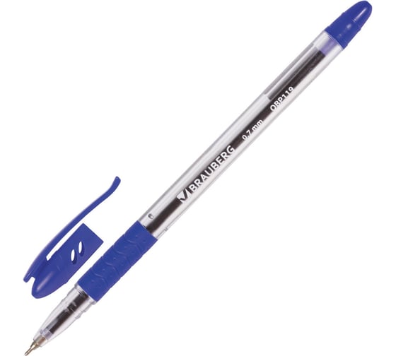 Шариковая ручка BRAUBERG Glassy синяя, комплект 12 штук, линия письма 0.35 мм 880180