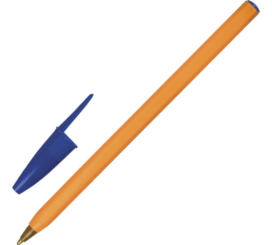Шариковая ручка Staff Basic Orange BP-01 синяя, комплект 50 штук, линия письма 0.5 мм 880408