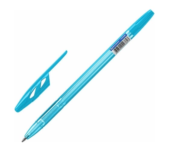 Шариковая ручка BRAUBERG ULTRA NEON синяя, комплект 50 штук, чернила Германия 880399