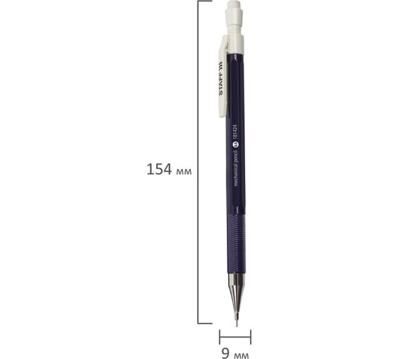 Механический карандаш Staff College MP-424 0.5 мм, комплект 12 штук, хромированный наконечник 880440