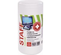 Универсальные антибактериальные салфетки Staff EVERYDAY 10x12 см, 100 шт. 880723