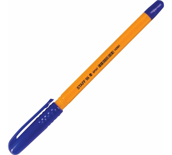 Шариковая ручка Staff EVERYDAY BP-247 Orange синяя, комплект 50 штук, линия письма 0.5 мм 880158