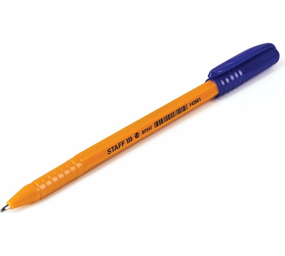 Шариковая ручка Staff EVERYDAY BP-247 Orange синяя, комплект 50 штук, линия письма 0.5 мм 880158