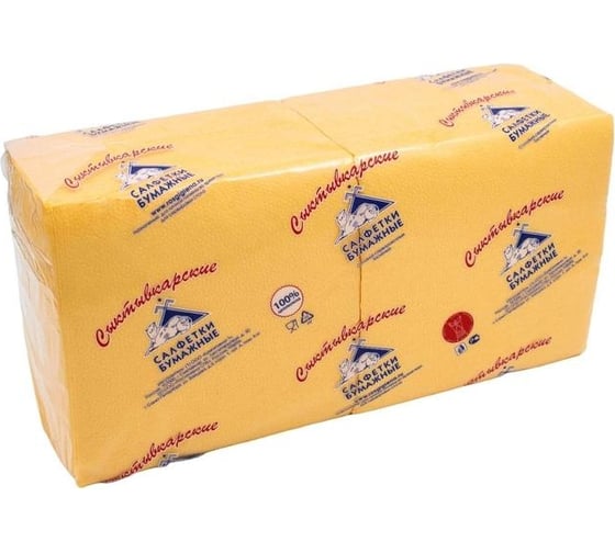 Бумажные салфетки ООО Комус Profi pack 1 слой, 33x33 см, желтый, 250 штук 1738430