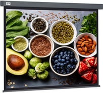 Экран CACTUS 150x150см Wallscreen CS-PSW-150x150-SG 1:1 настенно-потолочный рулонный серый 1678310