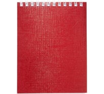 Блокнот Hatber METALLIC 40 л, А6, клетка, обложка бумвинил, красный, 96 шт в упаковке 066846