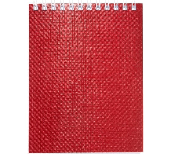 Блокнот Hatber METALLIC 40 л, А6, клетка, обложка бумвинил, красный, 96 шт в упаковке 066846 1