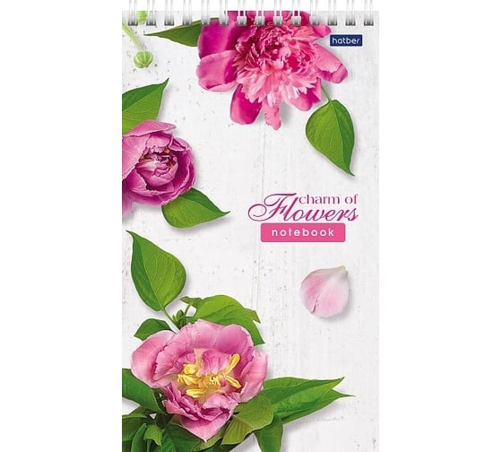 Блокнот Hatber Flowers 60 л, А5, 120x200 мм, линия, 80 г/кв.м, пластиковая обложка, 30 шт в упаковке 050657 1