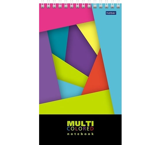 Блокнот Hatber Multicolor 60 л, А5, 120x200 мм, линия 80 гр/кв.м, пластиковая обложка, 5 шт в упаковке 050654 1