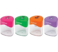 Точилка Hatber COMBO Пластиковая Цветная с контейнером 24шт в картонном пенале без штрих-кода, 24шт. 053490