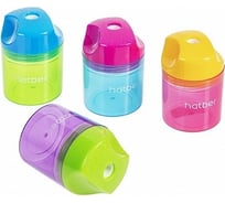 Точилка Hatber SPIKE Пластиковая Цветная с контейнером Ассорти 4 цв. 12шт. в картонной Дисплей-витрине , 12шт. 078196