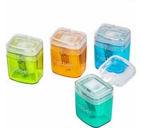 Точилка Hatber PRIME-S Пластиковая Цветная с контейнером Ассорти 4 цв. 12шт. в картонной Дисплей-витрине , 12шт. 078197