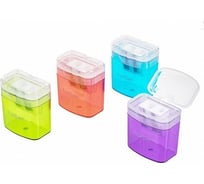 Точилка Hatber PRIME-L Пластиковая Цветная с контейнером Ассорти 4 цв. 12шт. в картонной Дисплей-витрине , 12шт. 078199