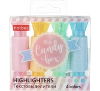 Набор текстовыделителей Hatber Candy Pastel Двухсторонний 4шт в пластик.боксе, 36шт. 070250