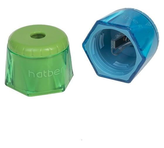 Точилка Hatber ROTOCAP Пластиковая Цветная Ассорти 2 цв. в блистере , 12шт. 079565 1