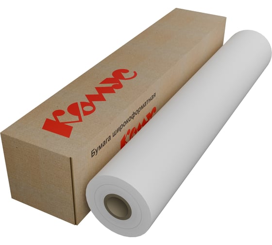 Бумага широкоформатная InkJet Комус 80г 841ммх100м 50,8мм 1846014