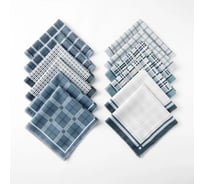 Мужские носовые платки Этель Серджио 30x30 см, набор 12 шт, цвет серый, рисунок микс, 100% хлопок 5073433