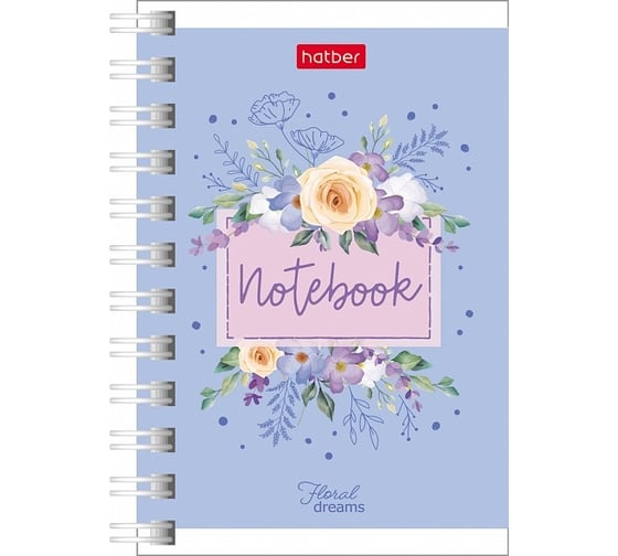 Записная книжка Hatber 40л А7ф 67x102мм клетка серия Floral dreams, 144шт. 076717