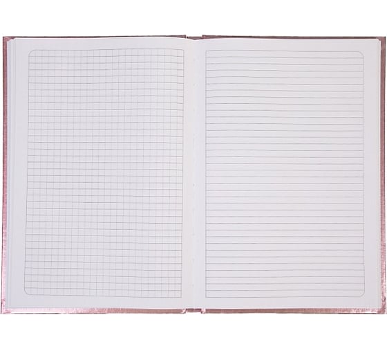 Записная книжка Hatber 80л А5 145x205мм клетка/линия твердый переплет Бумвинил METALLIC Розовая, 20шт. 067476