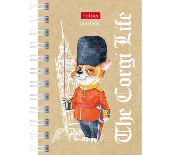 Записная книжка Hatber 40л А7ф 67x102мм клетка серия Корги_LIFE, 144шт. 077064 1
