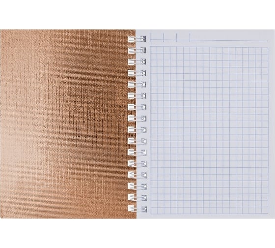 Записная книжка Hatber 80л А6 клетка Бумвинил METALLIC Золото, 120шт. 059696