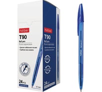 Шариковая ручка Hatber Т-90 Синяя 0.7мм с колпачком и клипом чернила на масляной основе 24шт в карт. Мини-Дисплее, 24шт. 062568