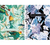 Записная книжка Hatber 80л А6 2х цветная клетка с твердой обложкой двойная глянцевая ламинация Floral collection, 32шт. 082841