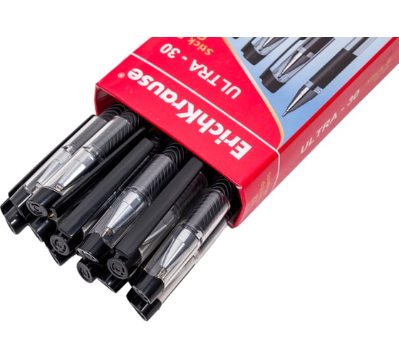 Шариковая ручка ErichKrause ULTRA-30 Stick&Grip Classic, цвет чернил черный, 12 шт. в упаковке 19614