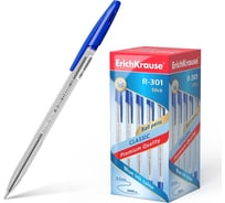 Шариковая ручка ErichKrause R-301 Stick Classic 1.0, цвет чернил синий, 50 шт. в упаковке 43184