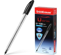 Шариковая ручка ErichKrause U-108 Stick Classic 1.0, Ultra Glide Technology, цвет чернил черный, 12 шт. в упаковке 53698