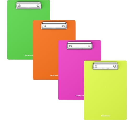 Пластиковый планшет ErichKrause Matt Neon, A5, ассорти, 4 шт. в упаковке 55128 1