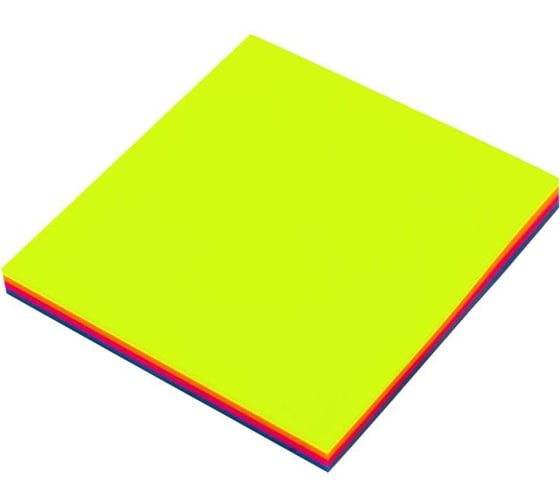 Самоклеящийся блок (стикеры) BRAUBERG пластиковый, 4 цвета, multi colour, 76x76 мм, 100 листов 115208