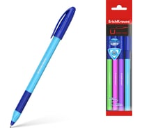 Набор из 4 шариковых ручек ErichKrause U-109 Stick&Grip Neon 1.0, Ultra Glide Technology, цвет чернил синий 47613