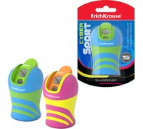 Точилка ErichKrause пластиковая Киберспорт, двойная, с контейнером, ассорти 50474