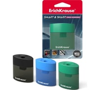 Пластиковая точилка ErichKrause Smart & Sharp, Classic, с контейнером, ассорти 37395