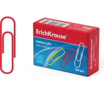 Скрепки ErichKrause металлические с виниловым покрытием Классика, 28 мм, ассорти 24871