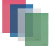 Папка-уголок ErichKrause Glossy Classic, A4, пластиковая, полупрозрачный, ассорти, 12 шт. в упаковке 50155