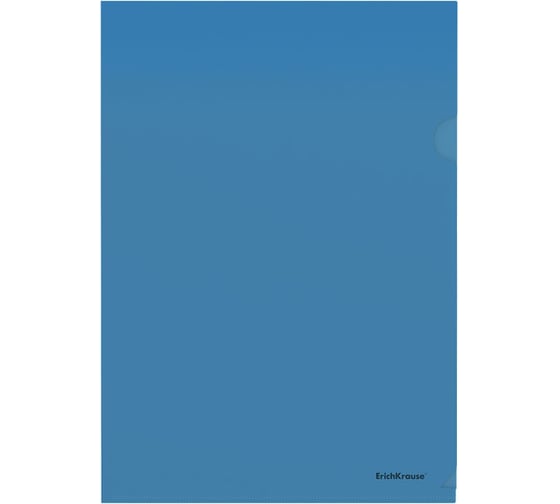 Папка-уголок ErichKrause Glossy Classic, A4, пластиковая, полупрозрачный, синий, 12 шт. в упаковке 50153