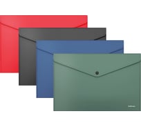 Папка-конверт на кнопке ErichKrause Fizzy Classic, A4, пластиковая, непрозрачный, ассорти, 12 шт. в упаковке 50179
