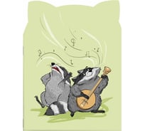 Блокнот Феникс + Музыкант 120х170 мм, 32 л, фигурный, мягкий переплет 2 скобы, белый офсет, точка, матовая ламинация 63029