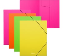 Папка ErichKrause на резинках пластиковая текстура Песок Неон, A4, ассорти 50388