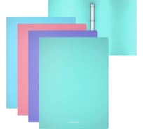 Папка ErichKrause на 4 кольцах пластиковая текстура Диагональ Пастель, 24 мм, A4, ассорти 49978