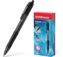 Автоматическая гелевая ручка ErichKrause Smart-Gel Stick&Grip 0.5, цвет чернил черный, 12 шт. в упаковке 39012