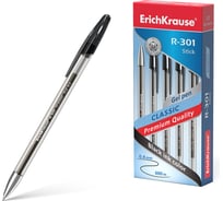 Гелевая ручка ErichKrause R-301 Gel Stick Classic 0.5, цвет чернил черный, 12 шт. в упаковке 53347