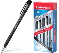 Ручка ErichKrause гелевая G-Star® с резиновым хватом 0,5, тонированная, цвет чернил черный 45207