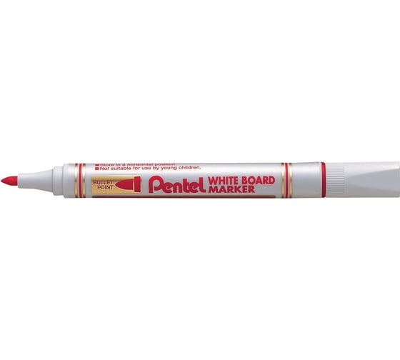 Маркер для белых досок Pentel MW85-BE 4.2 мм, пулевидный, 12 шт., красный 610118 1