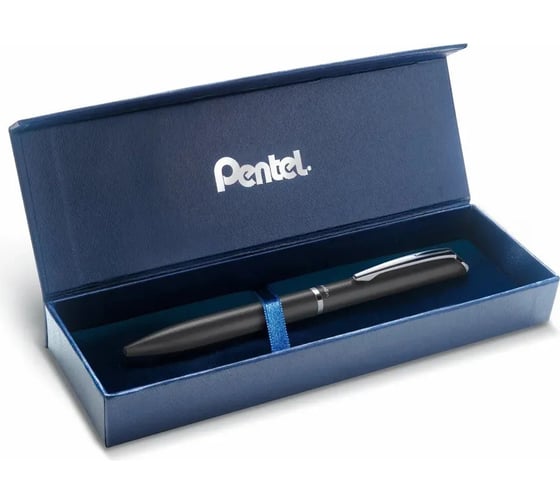 Гелевая ручка Pentel EnerGel BL2007A-BOX в подарочной упаковке, черный металлический корпус, черные чернила 725098